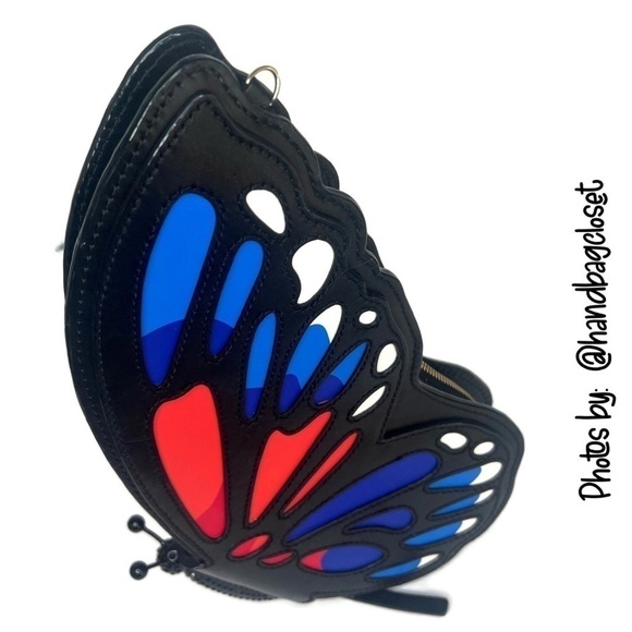 Kate Spade Monarch Butterfly Clutch Black Leather Novelty Rare Bag Purse Sequin - Picture 14 of 15